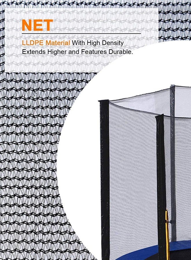 جساي تويز ترامبولين مطاطي للقفز بارتفاع 6/8/10/12/14/16 قدمًا، مناسب للأطفال والبالغين في الهواء الطلق، مع شبكة أمان ووسادة نابضية - Image 3